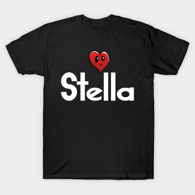 Stella Name Cute Heart T-Shirt by ProjectX23